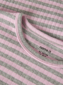 NAME IT Stribet Langærmet Rib Bluse Suraja Pirouette W. Grey Melange